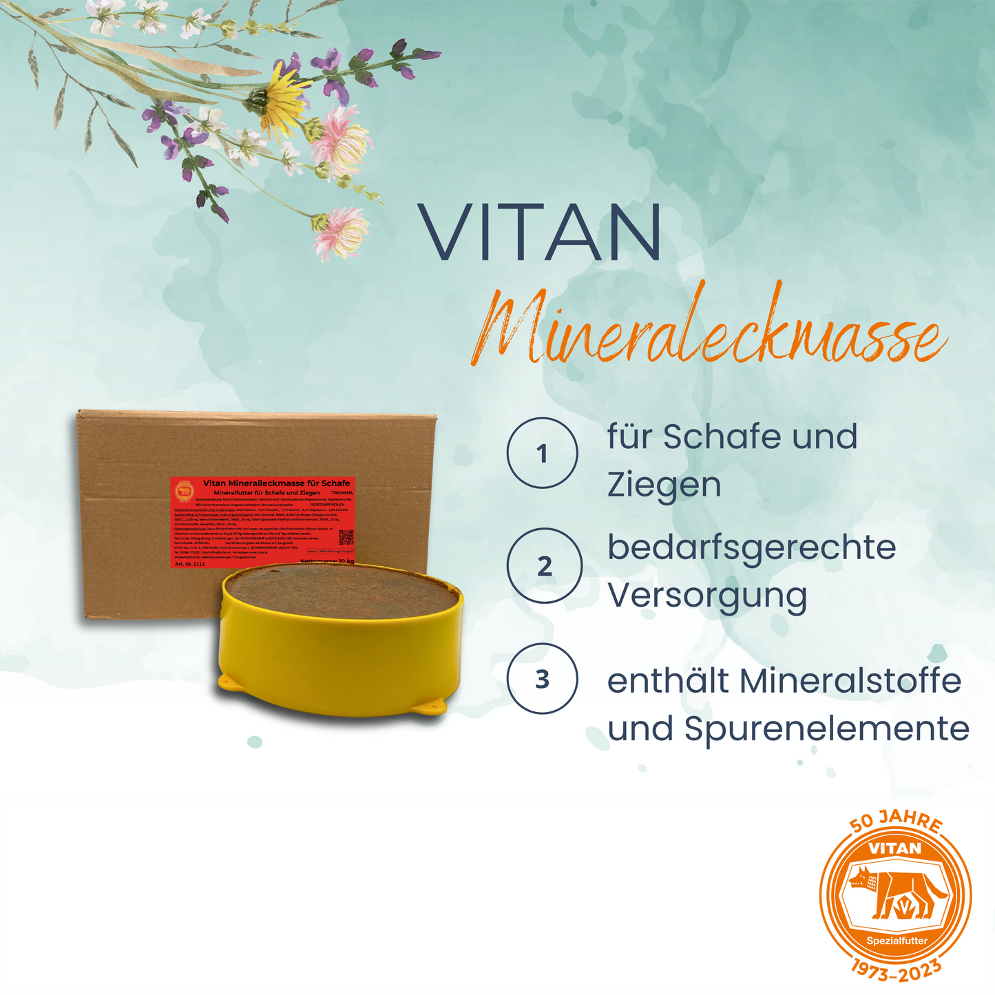 Vitan Mineralleckmasse für Schafe (bio tauglich), 5 Stück (2 kg)