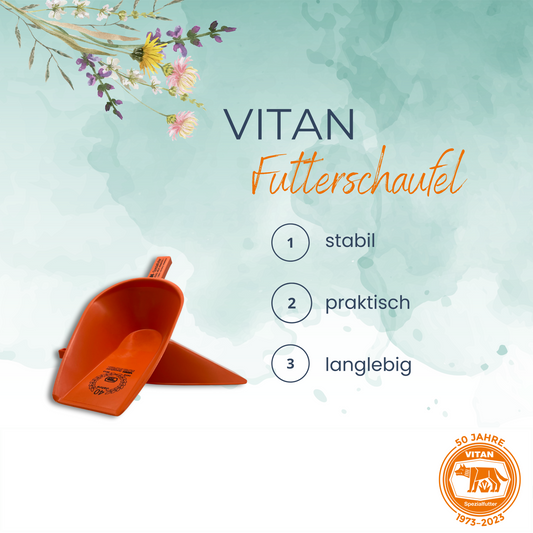 Entdecken Sie die 'Robuste Kunststoff-Futterschaufel' – das perfekte Werkzeug für jeden Tierhalter, um die tägliche Fütterungsroutine zu erleichtern. Aus hochwertigem, langlebigem Kunststoff gefertigt, bietet diese Schaufel mit ergonomischem Griff eine praktische und hygienische Lösung für alle Arten von Futtermitteln. Spülmaschinenfest und vielseitig einsetzbar, ideal für Trockenfutter, Körner und Pellets. Erhältlich bei Vitan, verbessern Sie Ihre Futterverwaltung effizient und komfortabel.