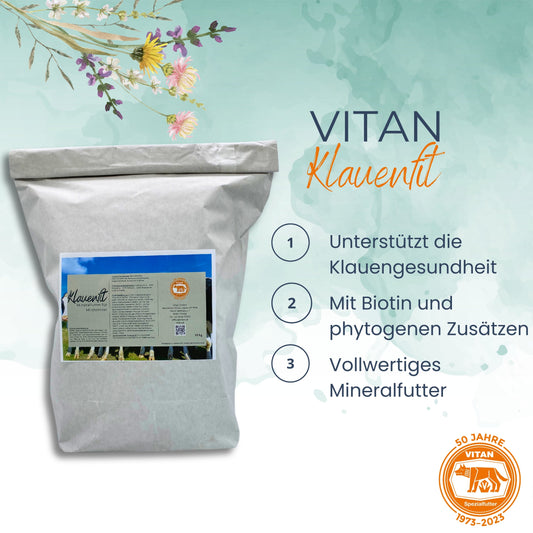 Vitan Klauenfit – Mineralfutter für Milchkühe zur Klauengesundheit und Nährstoffversorgung (bio tauglich)
