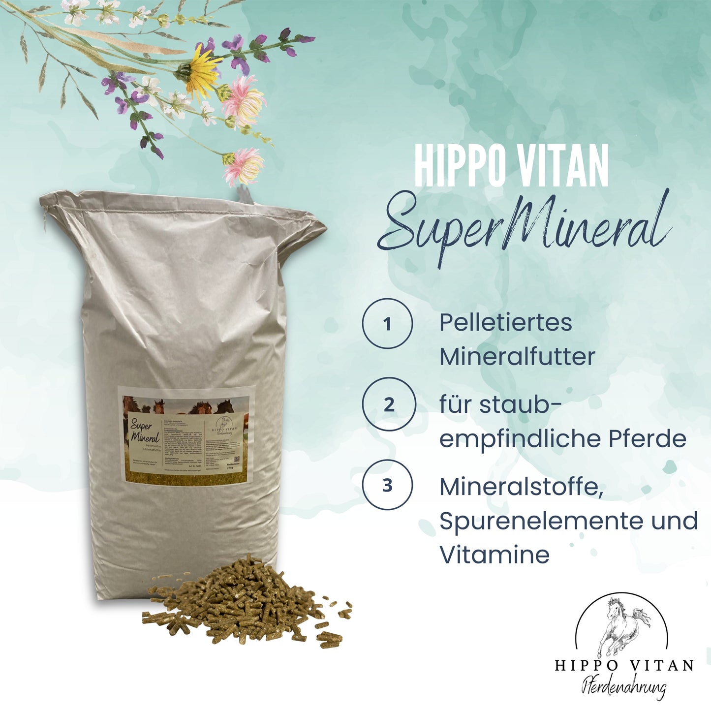 Super Mineral für Pferde – Pelletiertes Mineralfutter für staubempfindliche Pferde