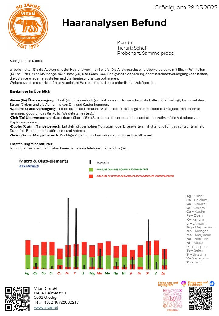 Mineralstoffanalyse für Tiere – Haaranalyse zur Nährstoffoptimierung