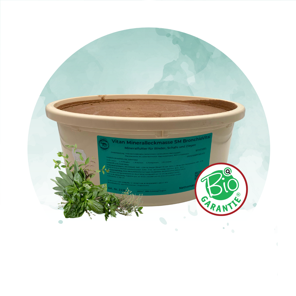 Bronchio Vital – Mineralleckmasse mit Kräutern für gesunde Tiere (bio tauglich),  13 kg