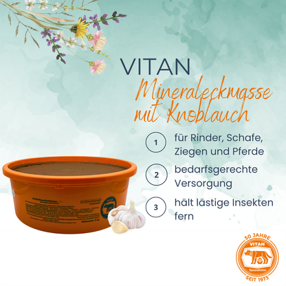 Mineralleckmasse mit Knoblauch – Insektenschutz und Mineralstoffversorgung in einem  (bio tauglich), 13 kg