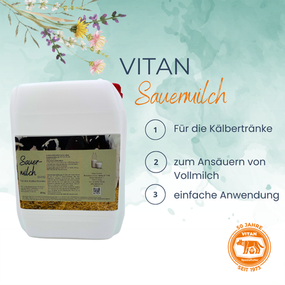 Vitan Sauermilch – Ergänzungsfuttermittel zur Unterstützung der Kälbergesundheit (bio tauglich)