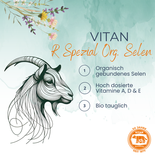 VITAN R Spezial – Mineralfutter mit organisch gebundenem Selen für Ziegen, 15 kg (bio tauglich)